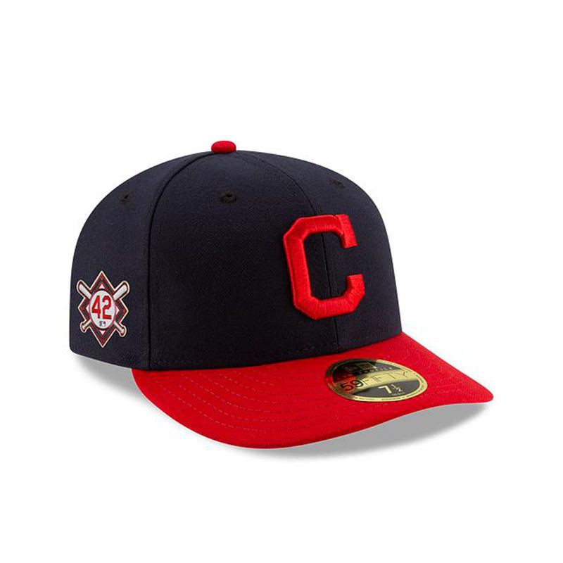 MLB Cleveland Indians Jackie Robinson Day Low Profile 59Fifty Fitted (AGC0104) - Blue New Era Caps